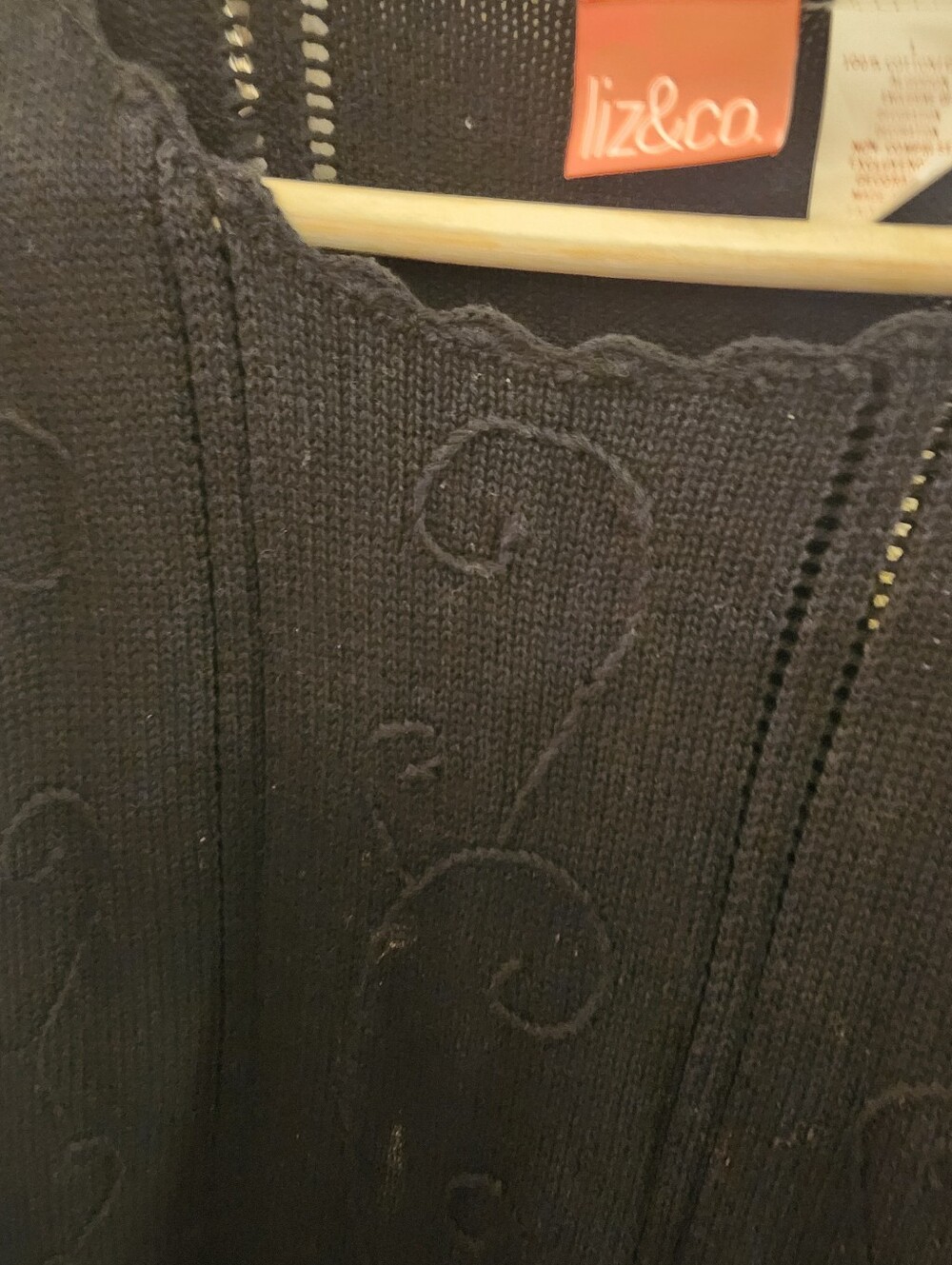 Black Knit Zip-Front Jacket